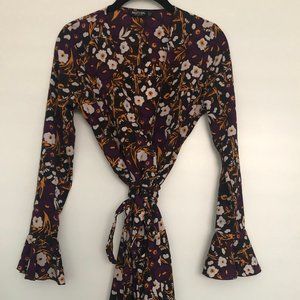 Nasty Gal 70's Wrap Dress with Bell Sleeves